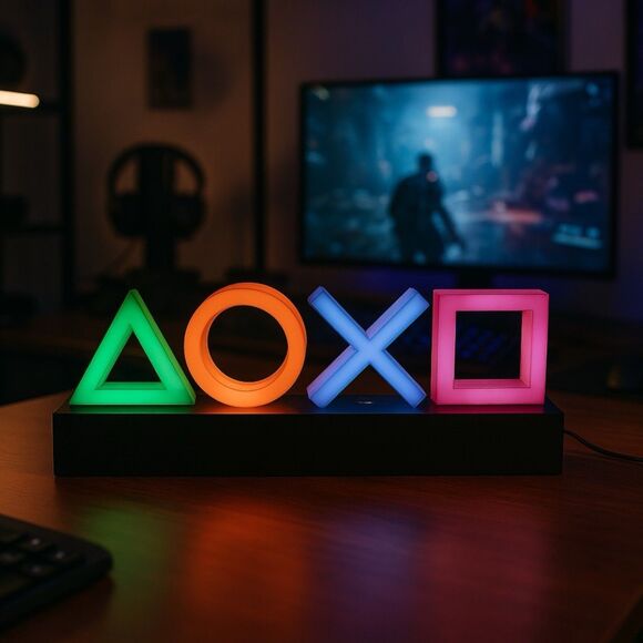 PlayStation Icons Light Lamp Gaming Room Decor LED Color Display PS Logo - Picture 1 of 10